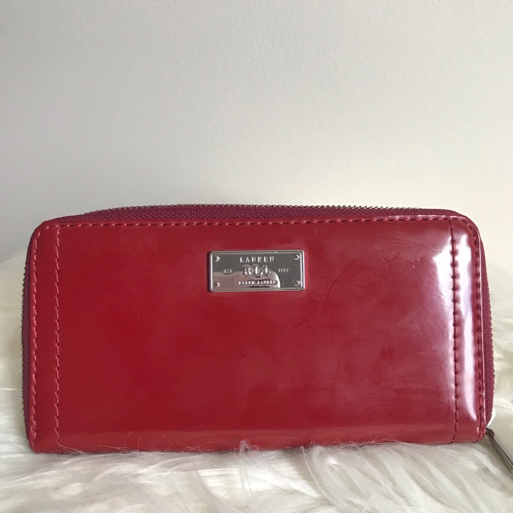 Lauren Ralph Lauren Patent Leather Red Wallet